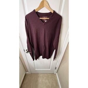 Alesbury Men's XL‎ Burgundy V-Neck Sweater – 100% Cotton